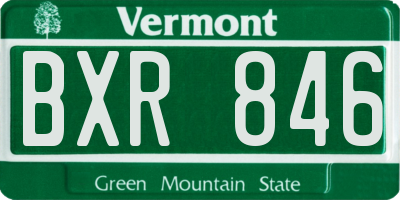 VT license plate BXR846