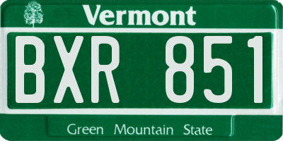 VT license plate BXR851