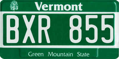 VT license plate BXR855