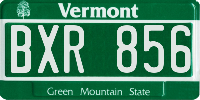VT license plate BXR856