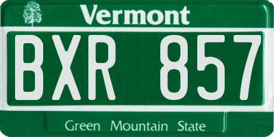 VT license plate BXR857