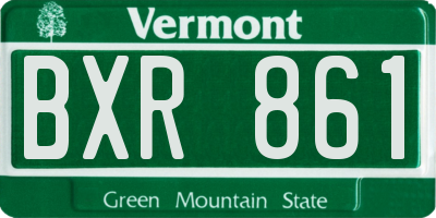 VT license plate BXR861