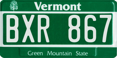 VT license plate BXR867