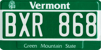 VT license plate BXR868