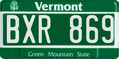 VT license plate BXR869
