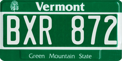 VT license plate BXR872