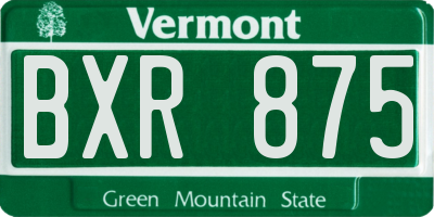 VT license plate BXR875