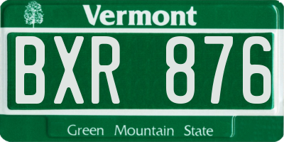 VT license plate BXR876