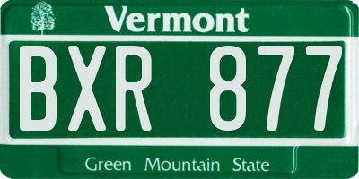 VT license plate BXR877