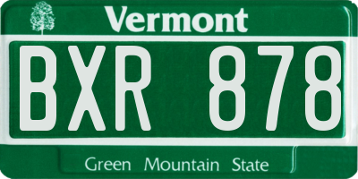 VT license plate BXR878