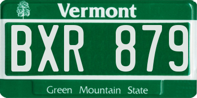VT license plate BXR879