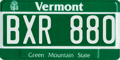 VT license plate BXR880