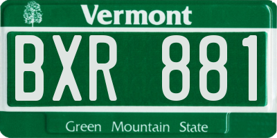 VT license plate BXR881