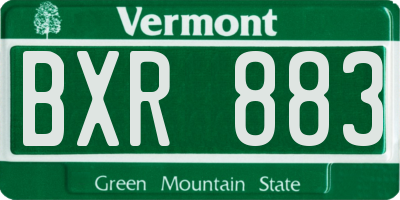 VT license plate BXR883