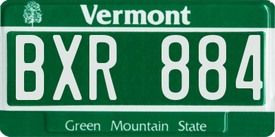 VT license plate BXR884