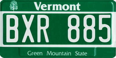 VT license plate BXR885