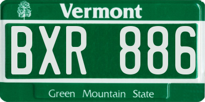 VT license plate BXR886