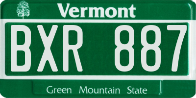VT license plate BXR887