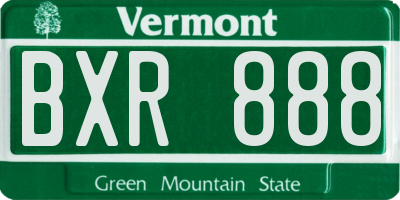 VT license plate BXR888