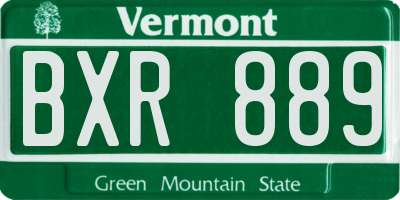 VT license plate BXR889