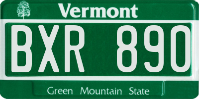 VT license plate BXR890