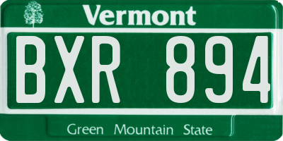 VT license plate BXR894