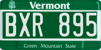 VT license plate BXR895