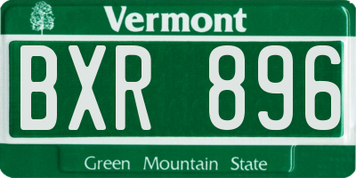 VT license plate BXR896