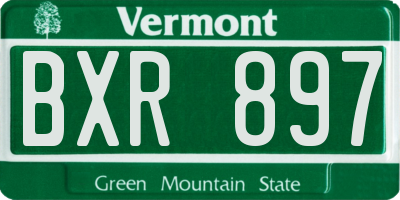 VT license plate BXR897