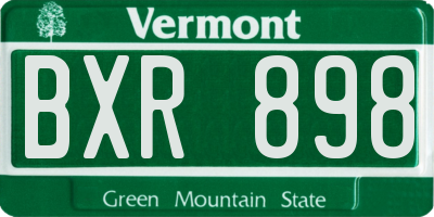 VT license plate BXR898