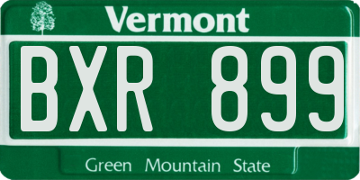 VT license plate BXR899