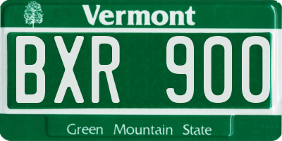 VT license plate BXR900