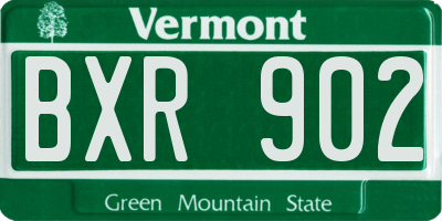 VT license plate BXR902