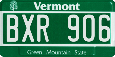 VT license plate BXR906