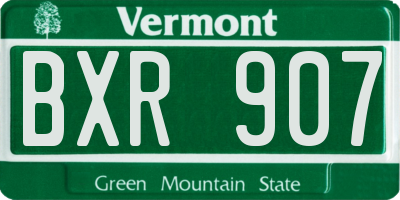VT license plate BXR907