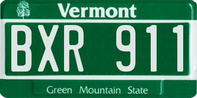 VT license plate BXR911