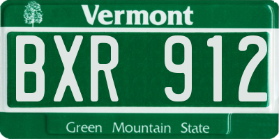 VT license plate BXR912
