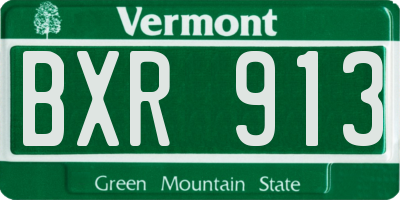 VT license plate BXR913