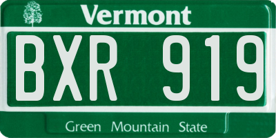 VT license plate BXR919