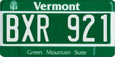 VT license plate BXR921