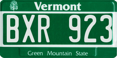VT license plate BXR923