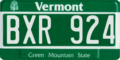 VT license plate BXR924
