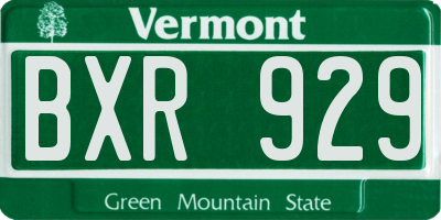 VT license plate BXR929