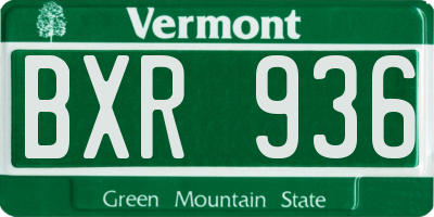 VT license plate BXR936