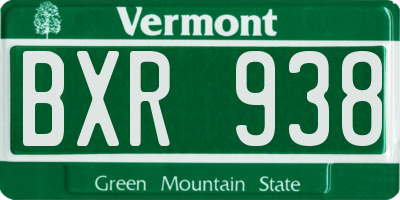 VT license plate BXR938