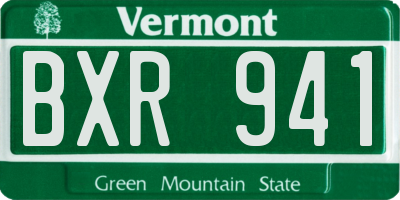 VT license plate BXR941