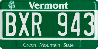 VT license plate BXR943