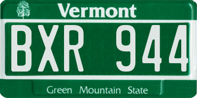 VT license plate BXR944