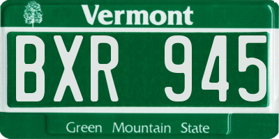 VT license plate BXR945