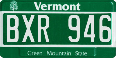 VT license plate BXR946